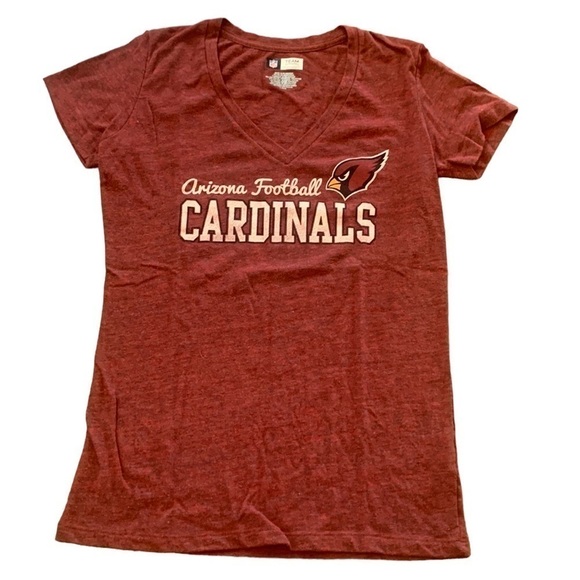 NFL Arizona Cardinals Womens Heathered Red and Black Short Sleeve T Shirt Size L - Picture 1 of 4